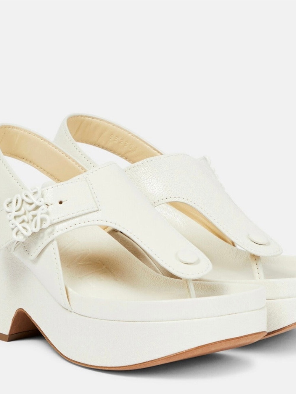 Loewe White Platform Toe-Post Slingback Sandals